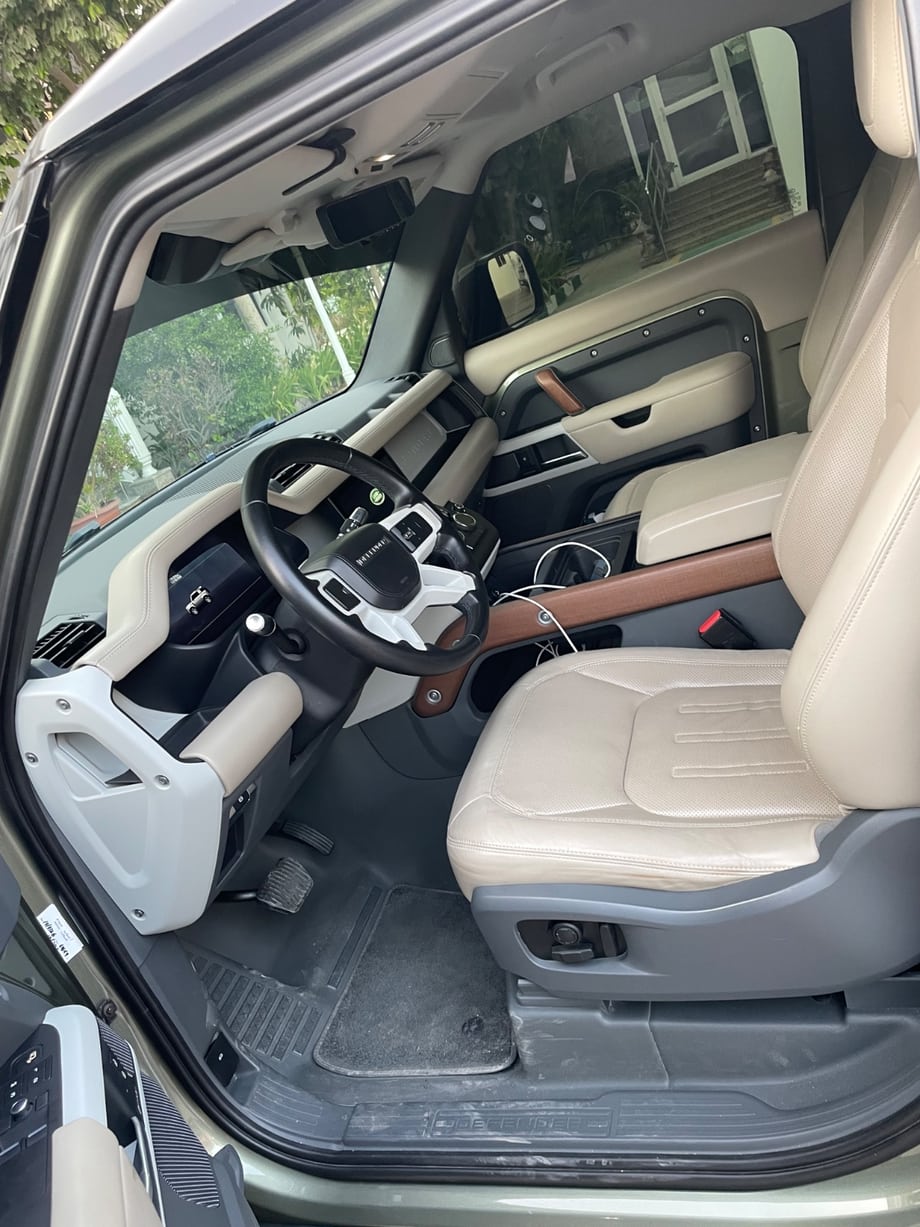 Driver-side floor and step before interior cleaning
